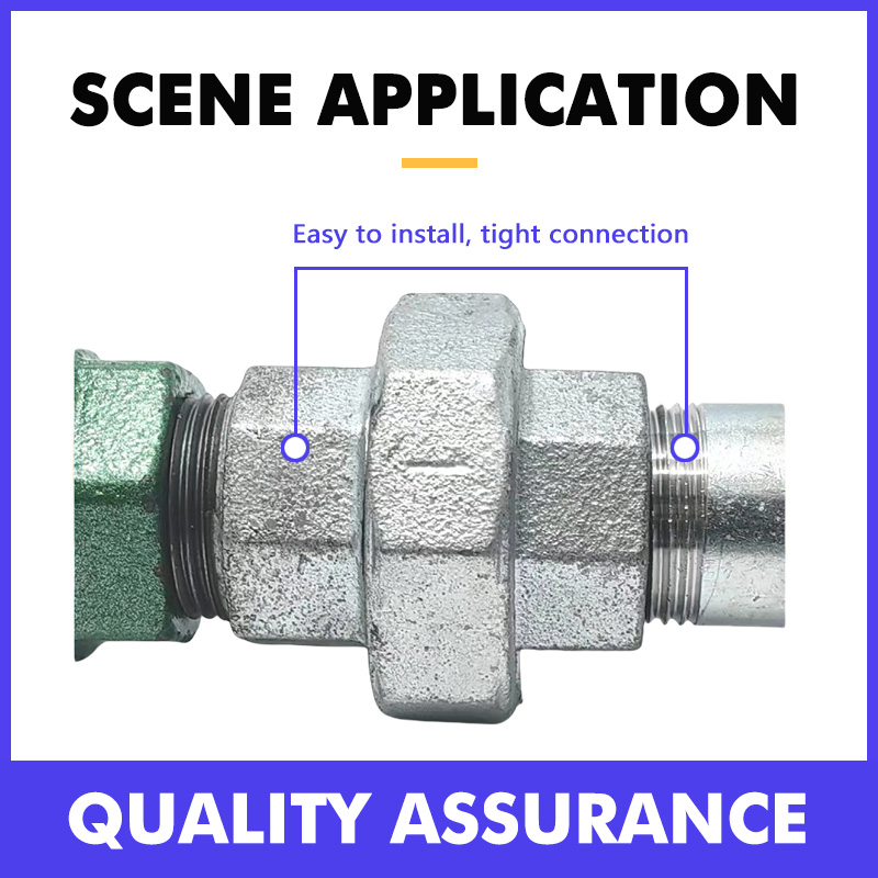 Hot Sales Malleable Iron Pipe Fittings Hot DIP Galvanized 1'' FM Union