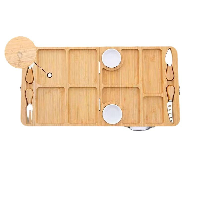 Acacia Wood Combination Tray/Wooden Dessert Tray on The Table/Fruit Dim Sum Tray/Round Dim Sum Cheese Board/Solid Wood Cutting Board/Acacia Wood Pizza Tray
