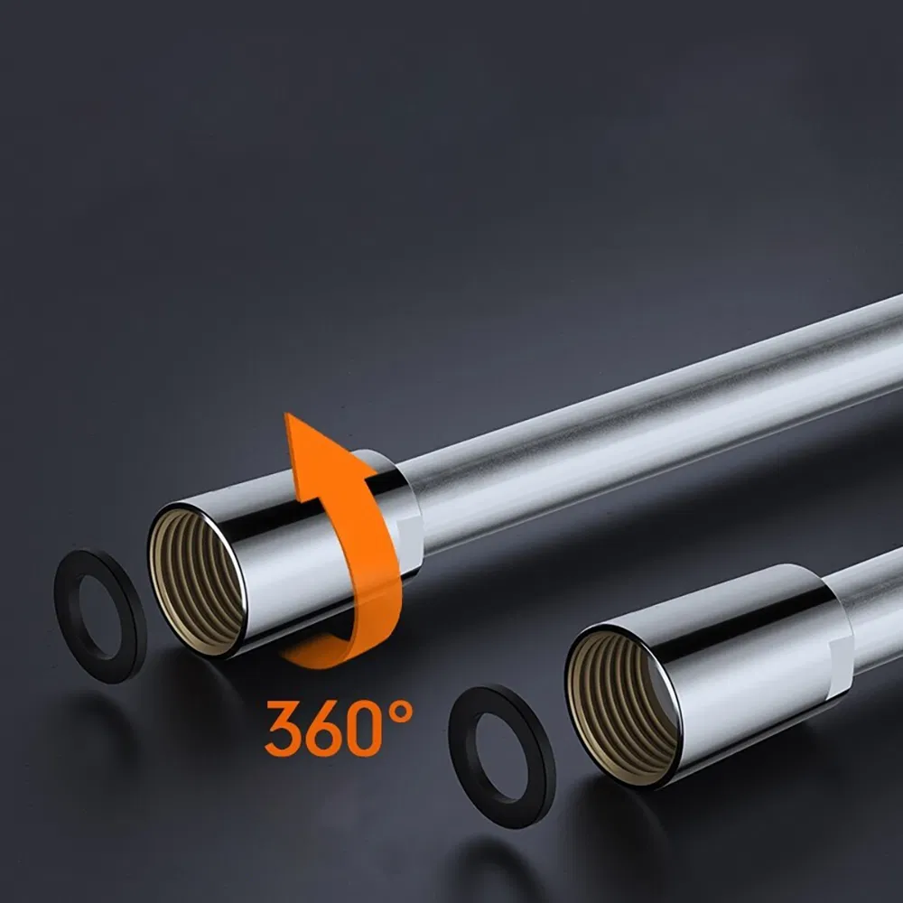 Stylish Flexible Chrome Finish PVC Shower Hose for Modern Bathrooms