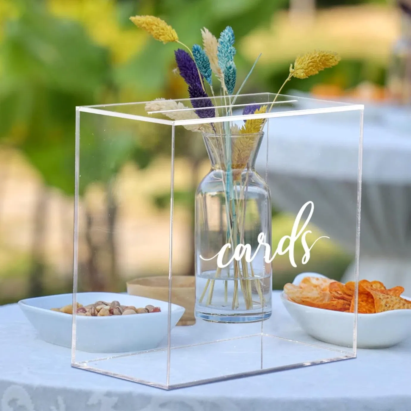Elegant Custom Clear Acrylic Wedding Card Box for Receptions