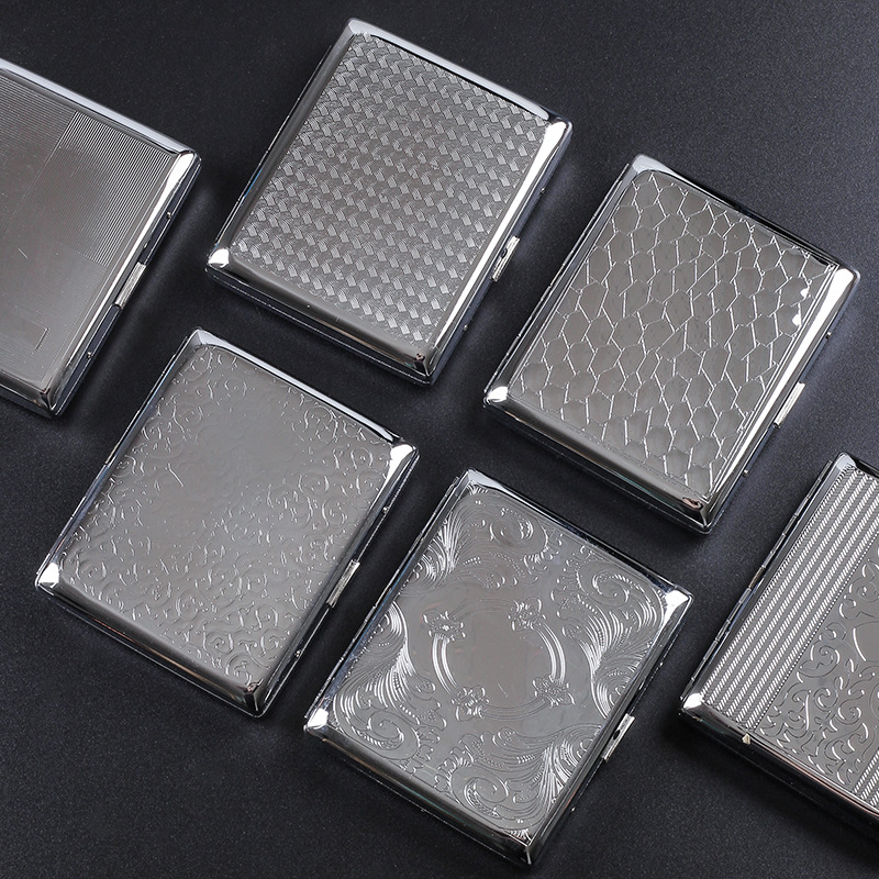 Ea179 Wholesale Small Personalized Retro 100mm Vintage Silver Woman Metal Luxury Cases Slim Box Holder Waterproof Cigarette Case