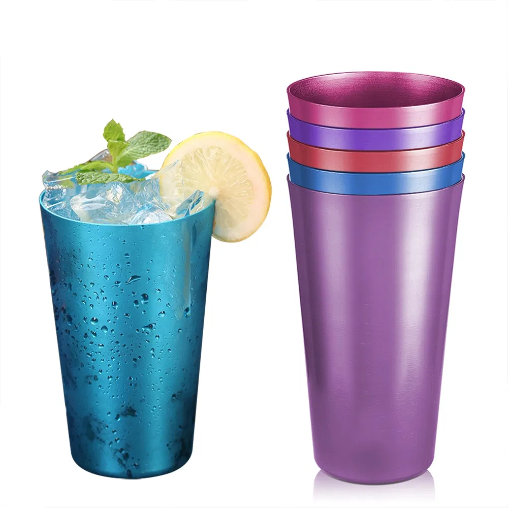 Green Aluminum Cup Wholesale Custom Reusable Colorful Aluminum Tumblers Beer Cup