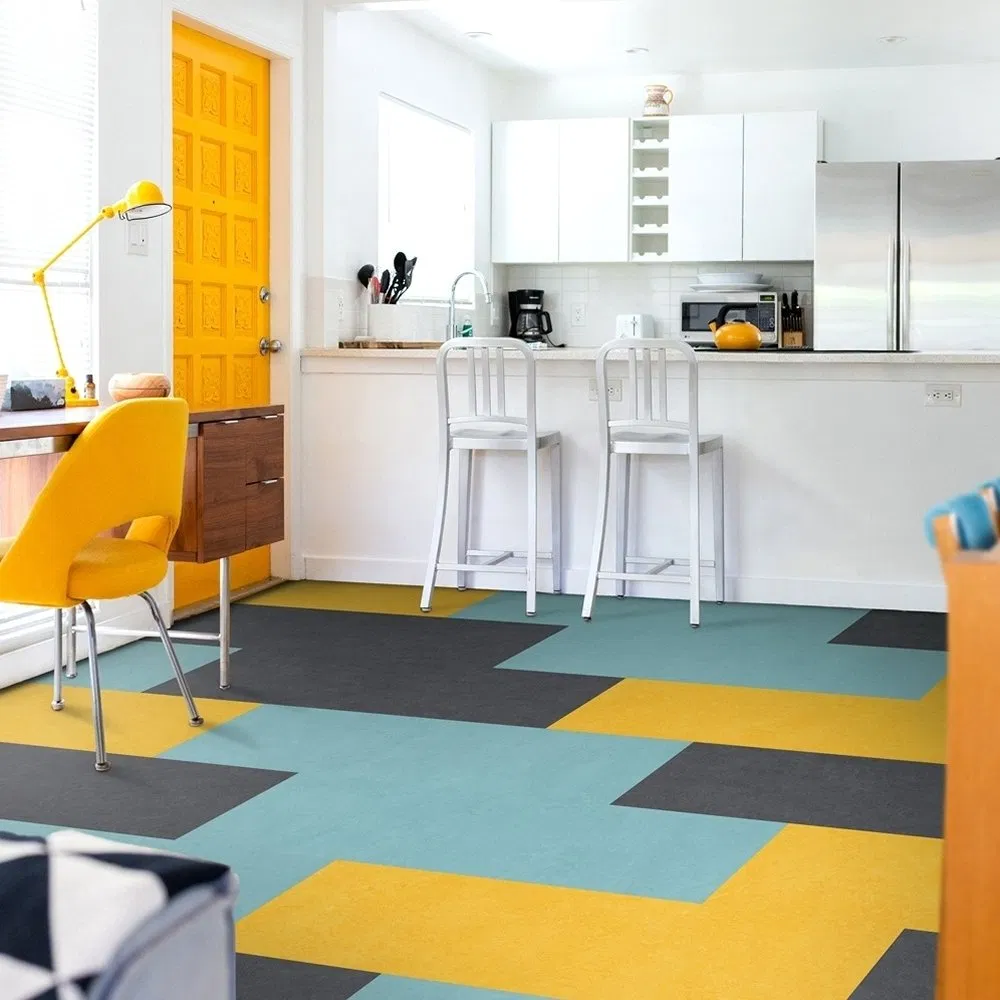 Lingding OEM Custom Waterproof Beautiful and Decorable Rubber Floor Mat Tile