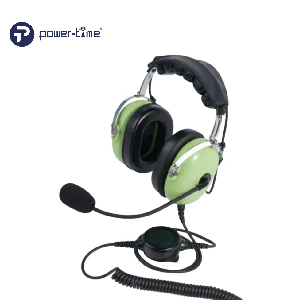 Noise-Cancelling Over The Head Headphone with Boom Microphone for Two-Way Radios