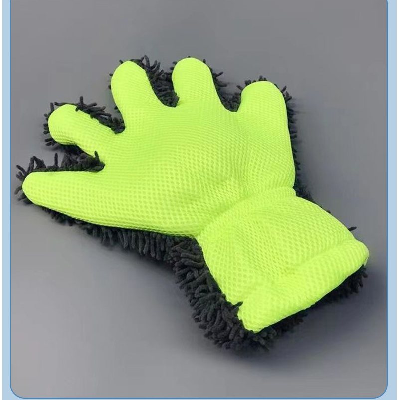 Polishing Thicker Chenille Mitt Glove Microfiber Car Wheel Wash Multi-Purpose Cleaning Gloves