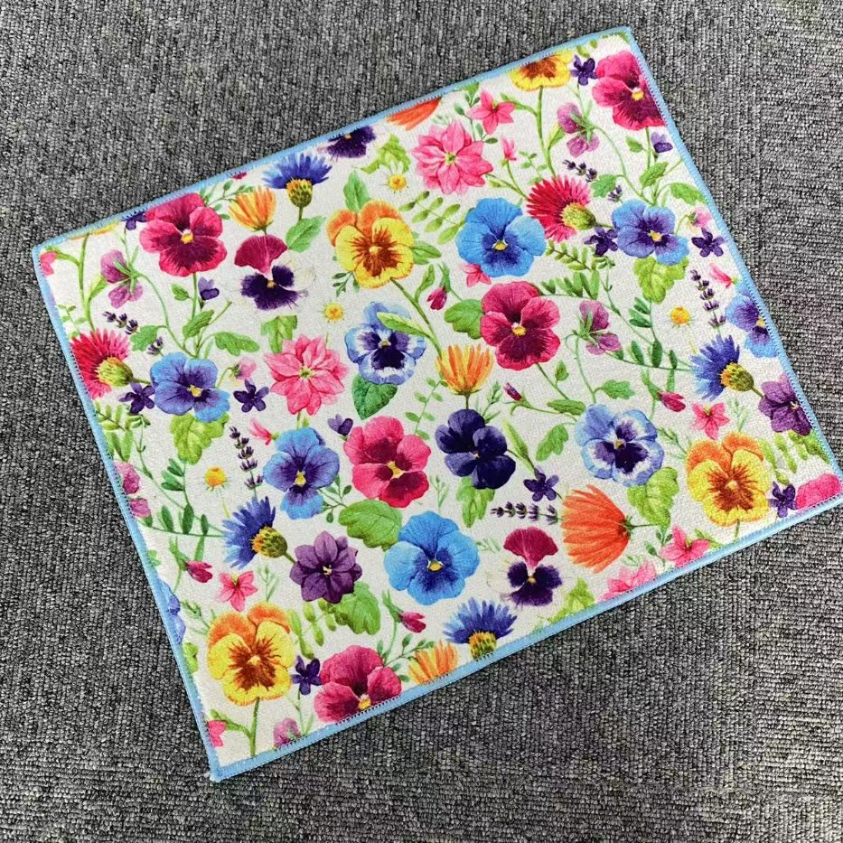Customize Fast Water Drying Super Absorbent Non-Slip Mat – Floral Bloom Design, Perfect for Coasters and Tableware