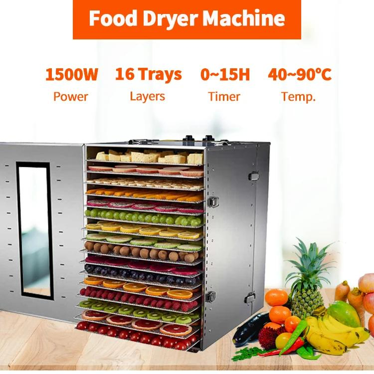 Mechanism Knob Fruit Vegetable Dryer Chicken Beef Jerky 16tray Food Dehydrator
