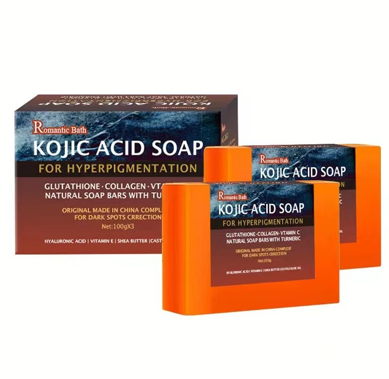Online Wholesale and Retail 3PCS/Box Skin Care Kojic Acid Soap 7 Days Whitening Lightening Face Bleaching Body Bathing Whitening Lemon Kojic Acid Soap