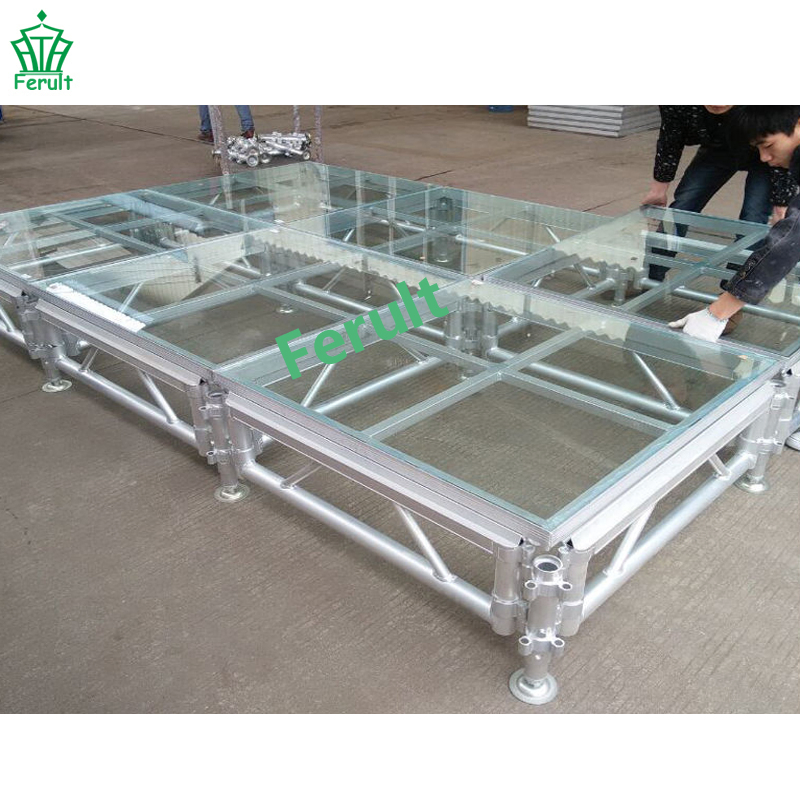 Approval Strong Portable Glass Concert Canteen Mobile Adjustable Height Event Stage