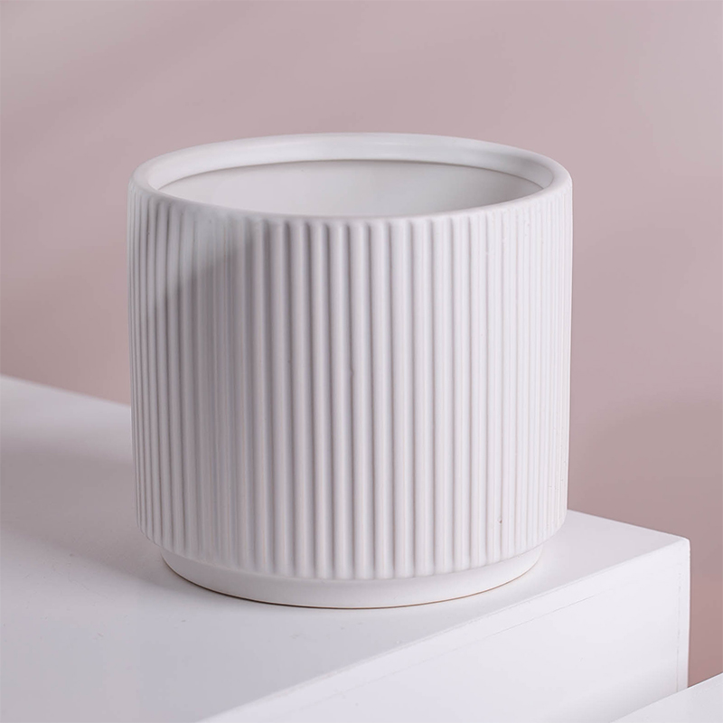 Горшок керамический белый для комнатных растений
