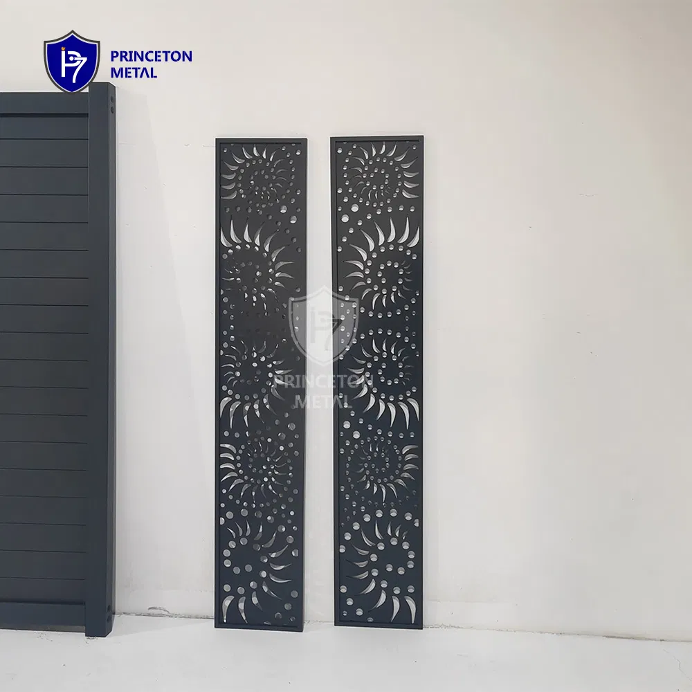 Modern Design Laser Cutting Aluminum Double Swing Gate Home Entrance Security Metal Residential Gate with Lock