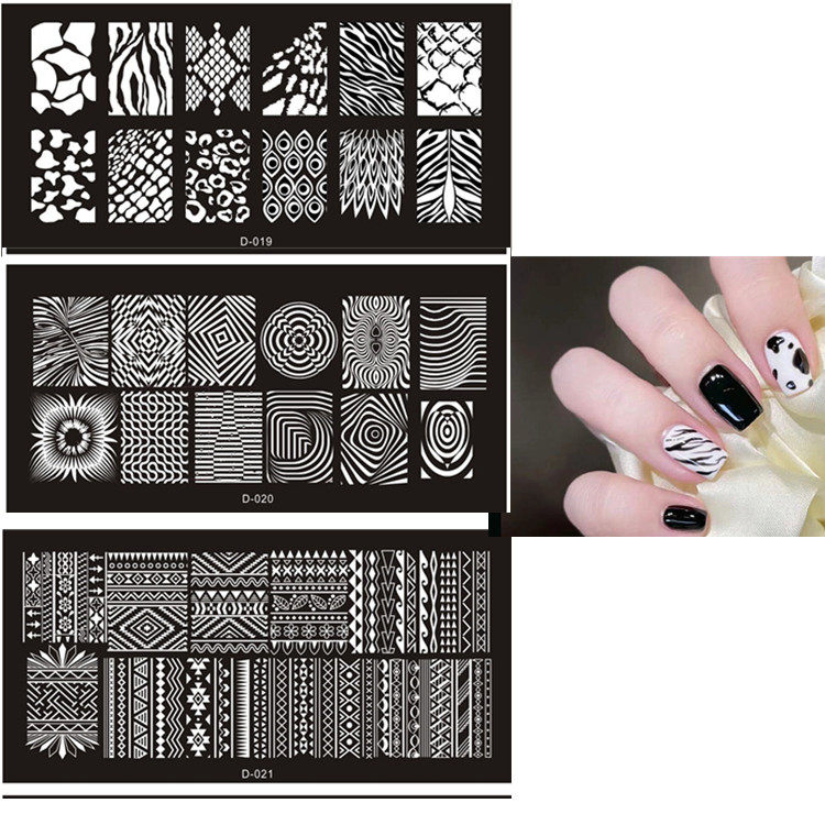 Factory Price Metal Plate with Pink Plastic Holder Nail Art Image Custom