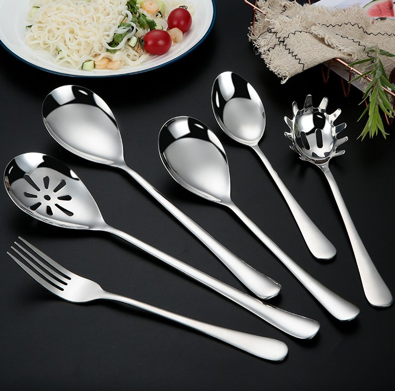 Stainless Steel Dinner Spoon Serving Spoon Powder Leakage Public Spoon