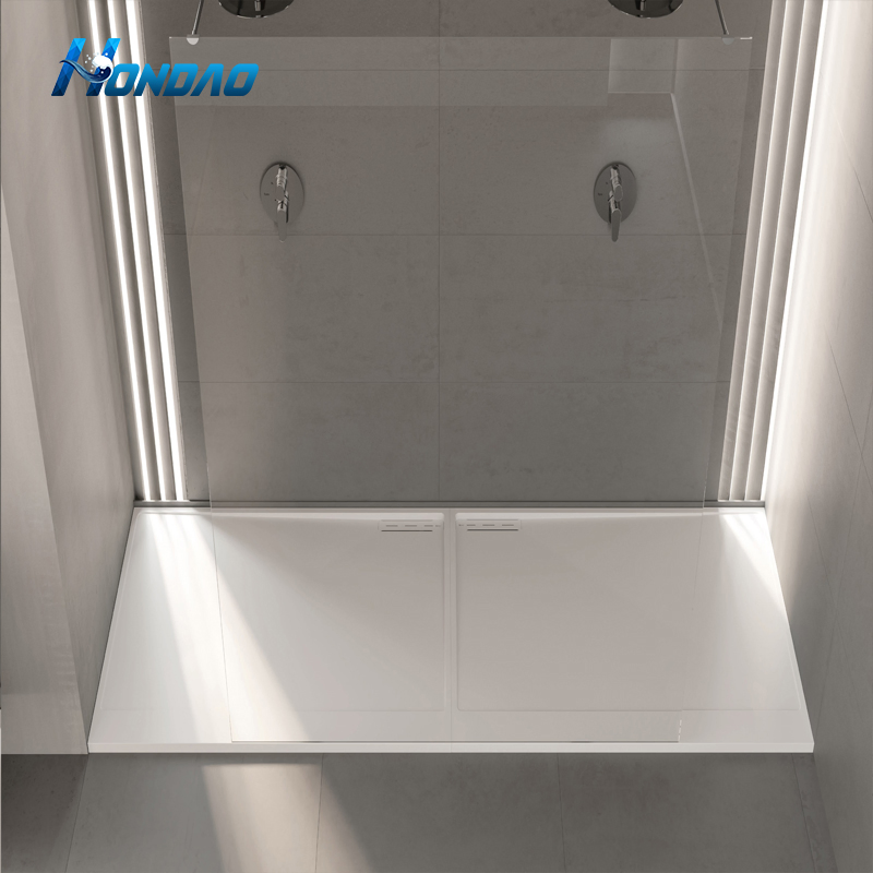 Free Standing Bathroom White Acrylic Shower Tray Modern Shower Tray Drain