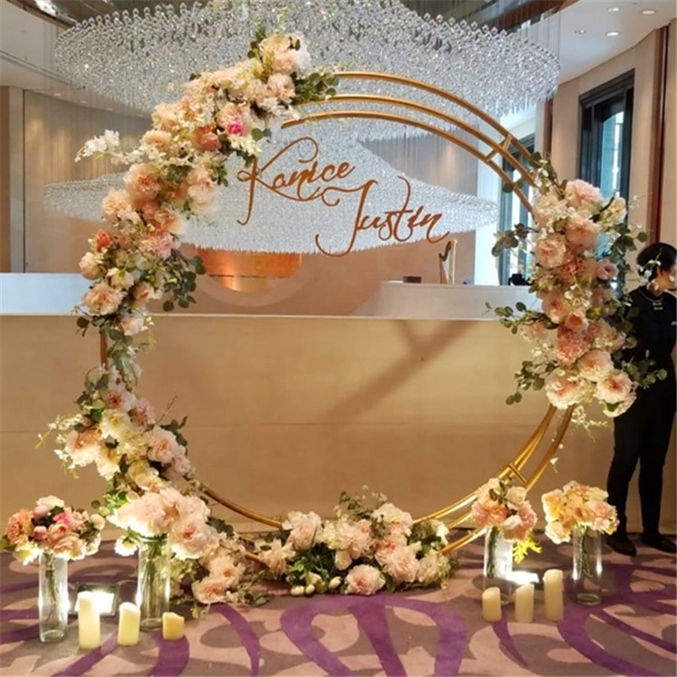 Hyc-Ra01 New Design Creative Lawn Decoration Wedding Background Ring Three-Bar Ring Arch