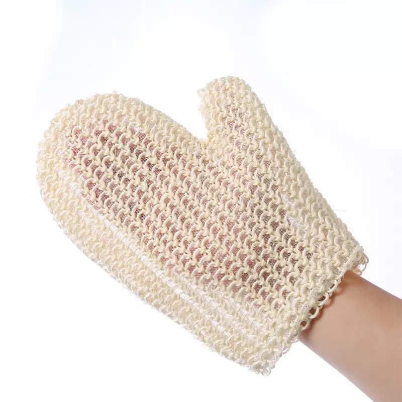 Manufacturers Wholesale Customizable Natural Environmentally Friendly Cotton and Linen Exfoliating Bath Gloves