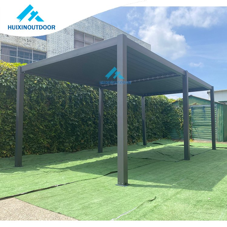 Fashion Waterproof Aluminum Louver Store Summer Vintage Metal Solar Adjustable Pergola