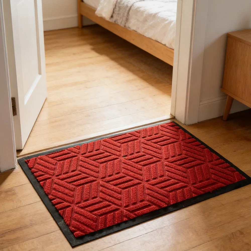 Quick-Dry Indoor Outdoor Embossed Door Mat for Home Entryways and Patios
