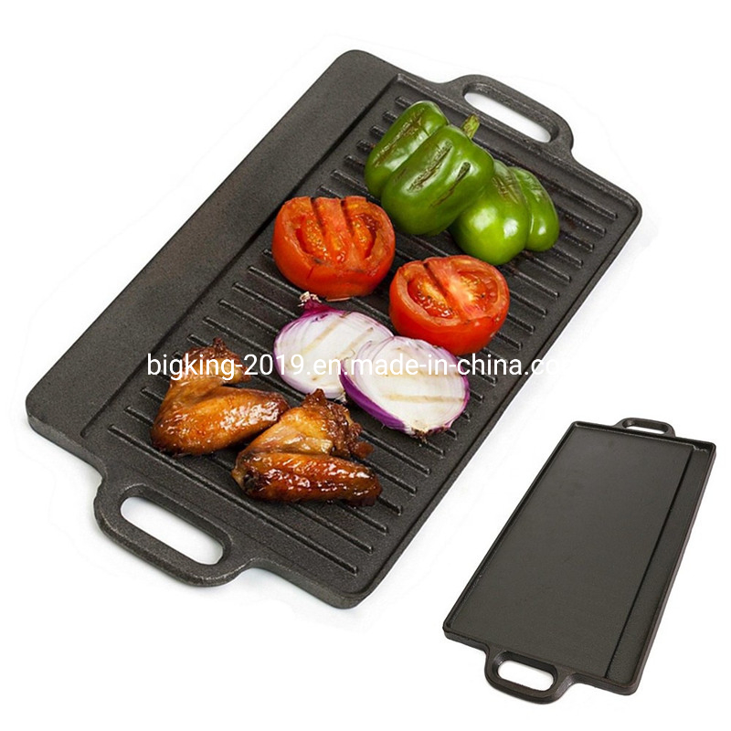 16001230699871/6outdoor BBQ Cast Iron Material Rectangular Double-Sided BBQ Dual-Purpose Baking Griddle