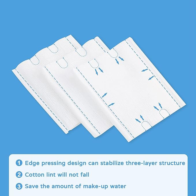 Cotton Pads for Sensitive Skin, Hypoallergenic Make-up Remover Pads - Care Pads & Toner Mask