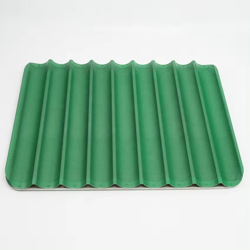 Commercial 9 Channels Aluminium Alloy Perforated Nonstick French Bread Baguette Trays