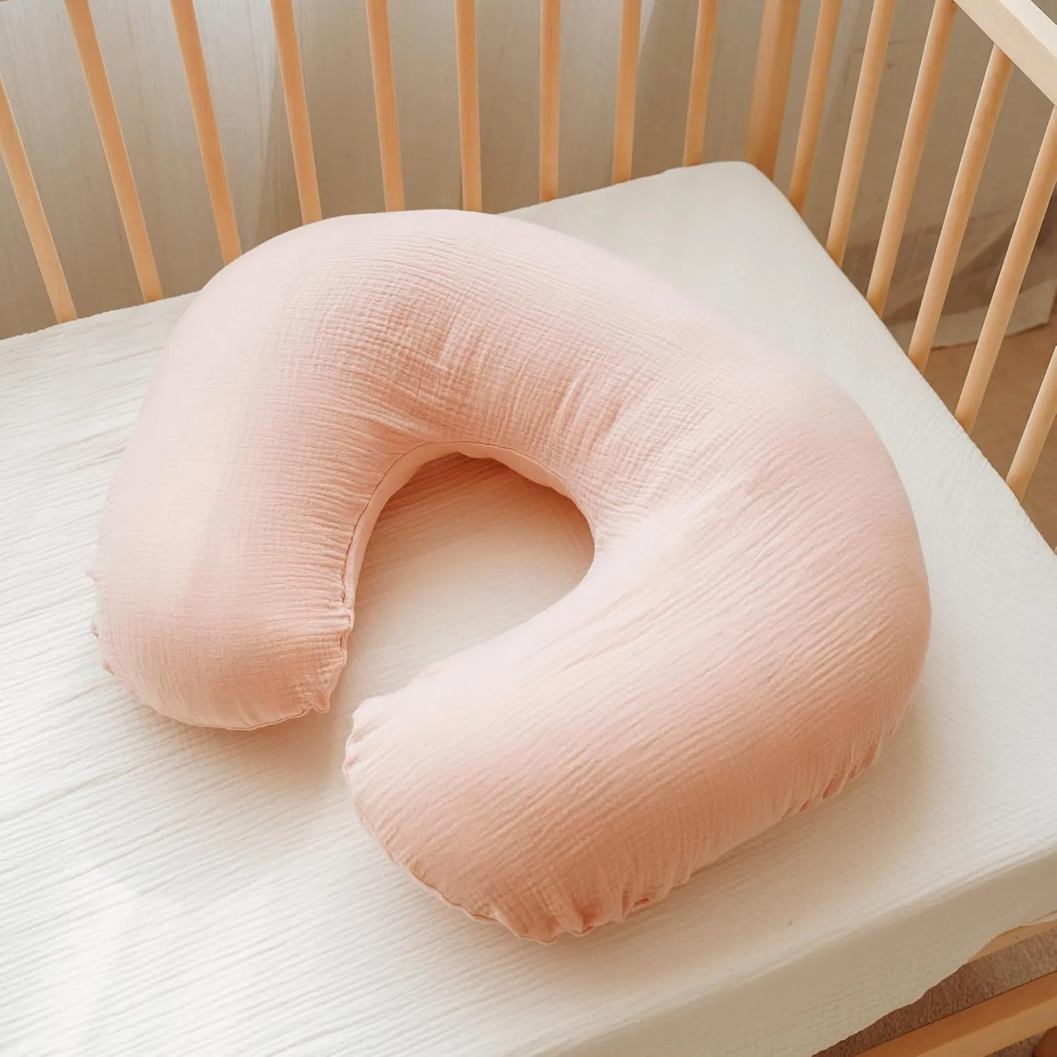 Wholesale Personalized Cotton Fabric Nursing Pillow Case Cover for Infant Feeding Support Comfortable Pink Luxury Design