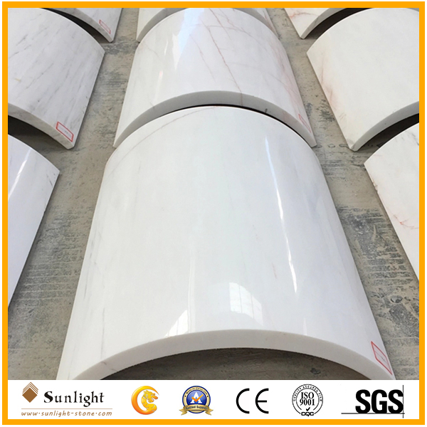 Polished Volakas White Marble Column Covering for Hall