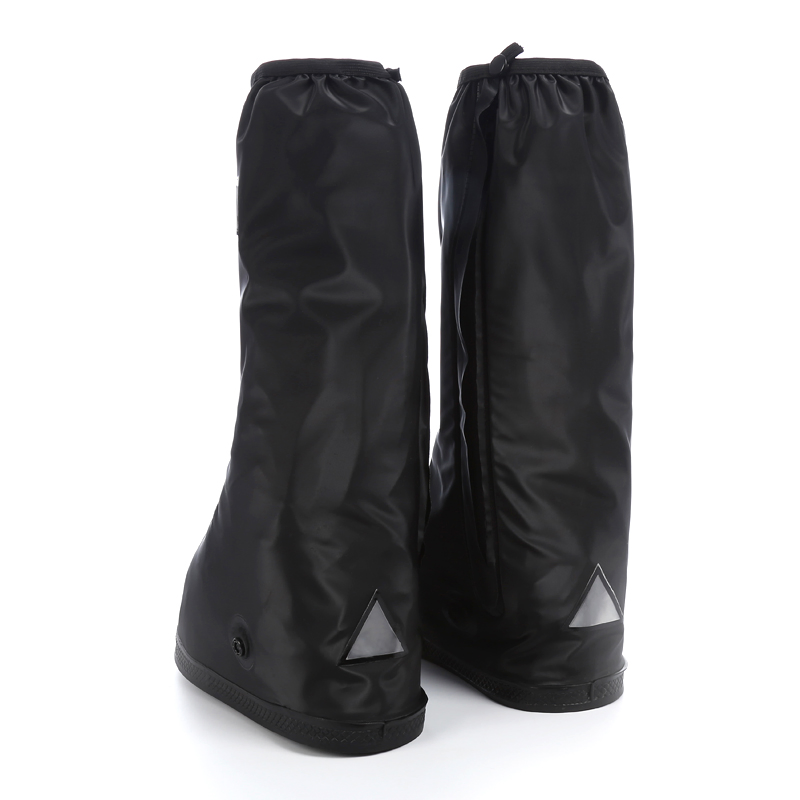 40cm Black Waterproof Anti-Slip Motorcycle Unisex PVC High Boots Rain Shoes Cover