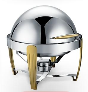 Wholesale Restaurant Commercial Stainless Stock Golden Economy Round Chafing Dish Buffet