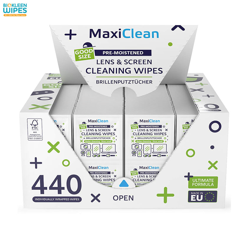 Biokleen 200CT Box Individual Anti Fog Lens Wipes Non-Woven Fabric Lens Wet Wipes Lens Clean Wet Wipes