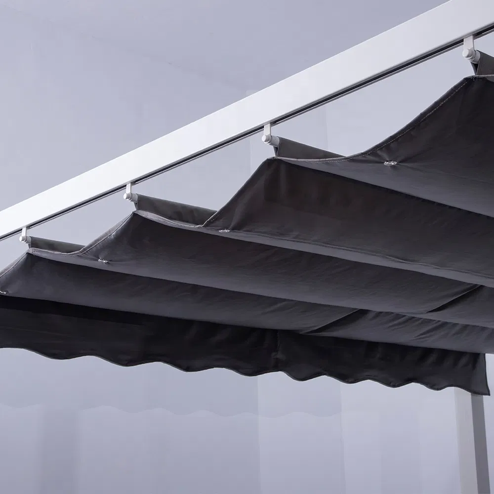 Aluminum Frame Systems Pavilion with Retractable Sunshade Pergola