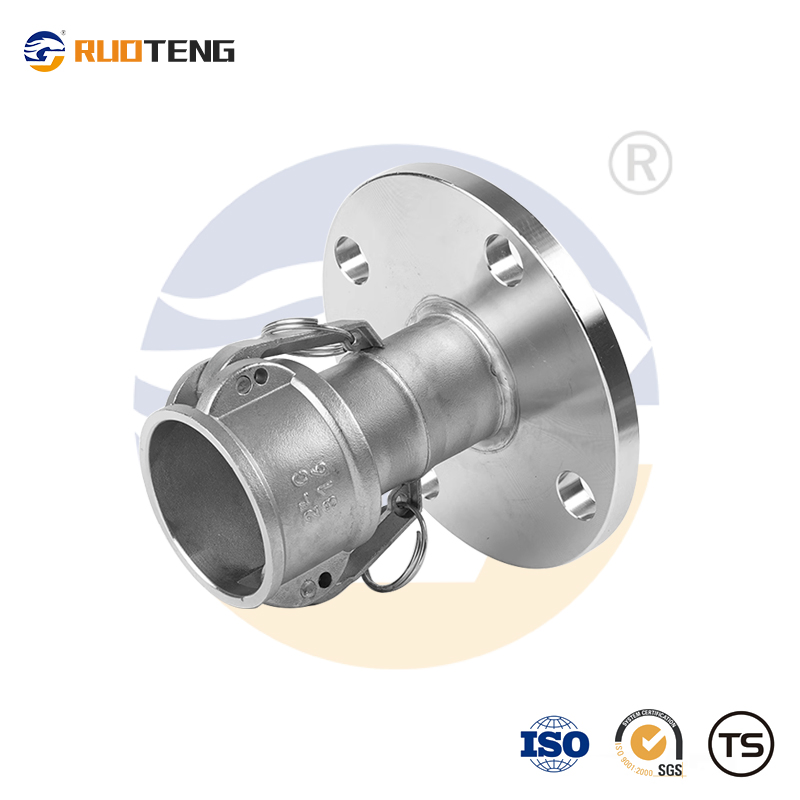 [Ruoteng] Stainless Steel C Type with Flange Quick Connector Female End Plate Handle Type Camlock