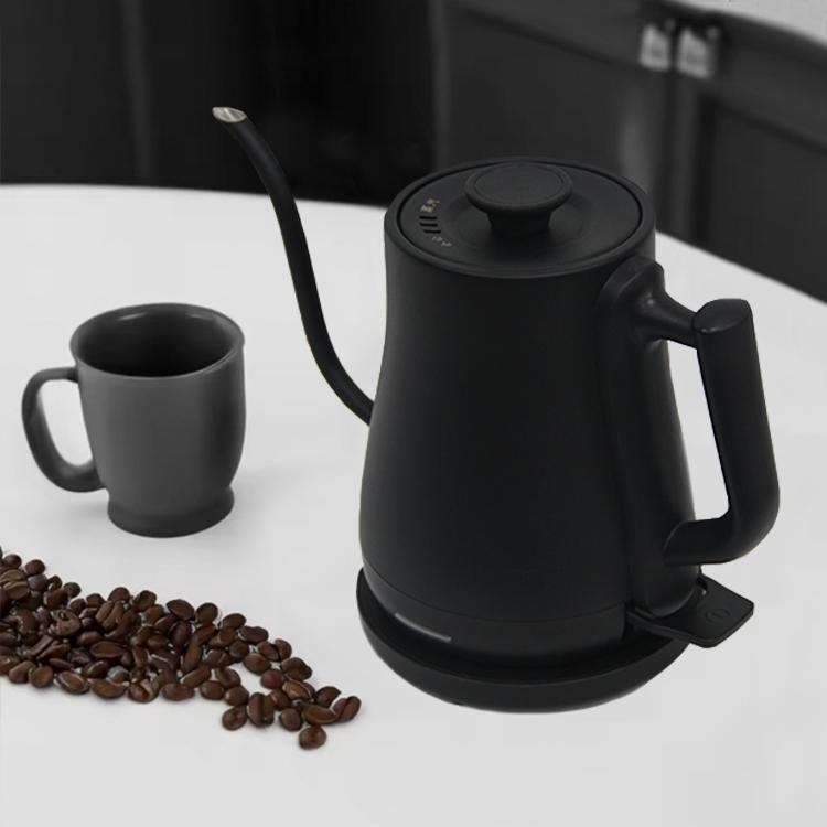 Black Hot Water Cordless Kettle 1.0L Gooseneck Electric Kettle Comfortable Hand Grip with Pour Over Kettle Drip Electronic Kettle for Home