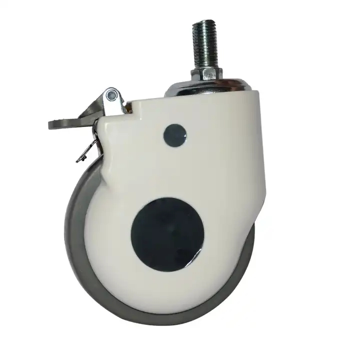 Professional Factory Hospital Equipment 3" 4" 5" Threaded Valve Stem TPR Medical Wear-Resistant Rubber Casters