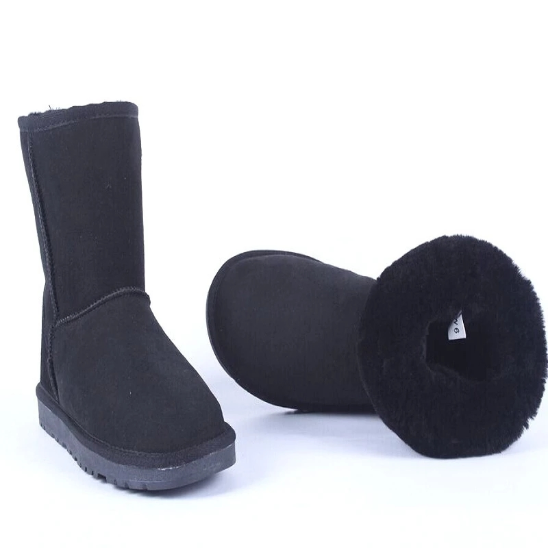 Classic Women Snow Boots Leather Ankle Boots Warm Winter Snow Boots Big Size 35-45