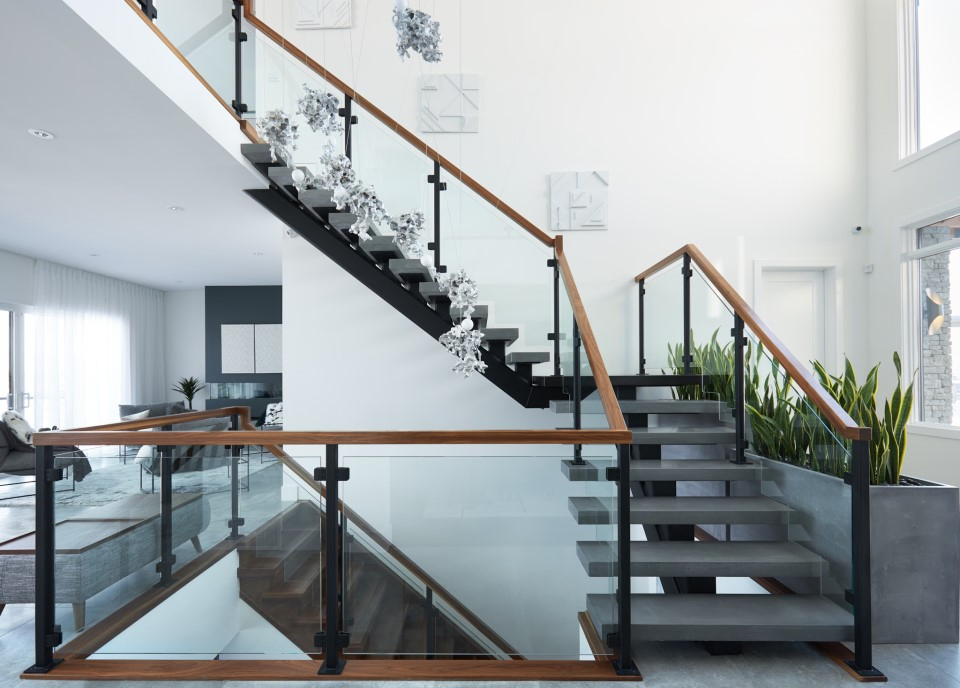 Aluminum Handrail Stainless Steel Railings Balcony Glass Balustrades Stair Handrails Stair