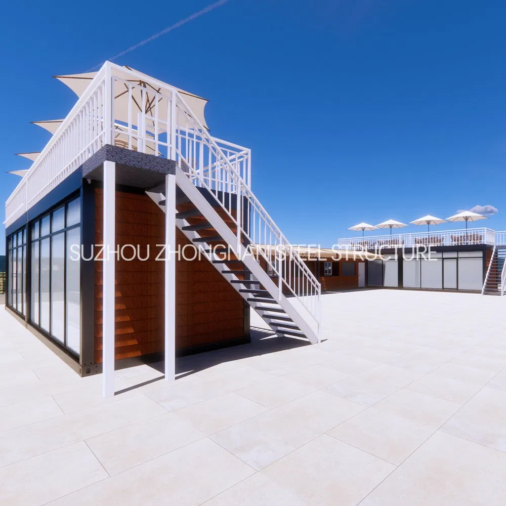Large Beautiful Prefab Container Shop Building with Big Terrace for Sale
