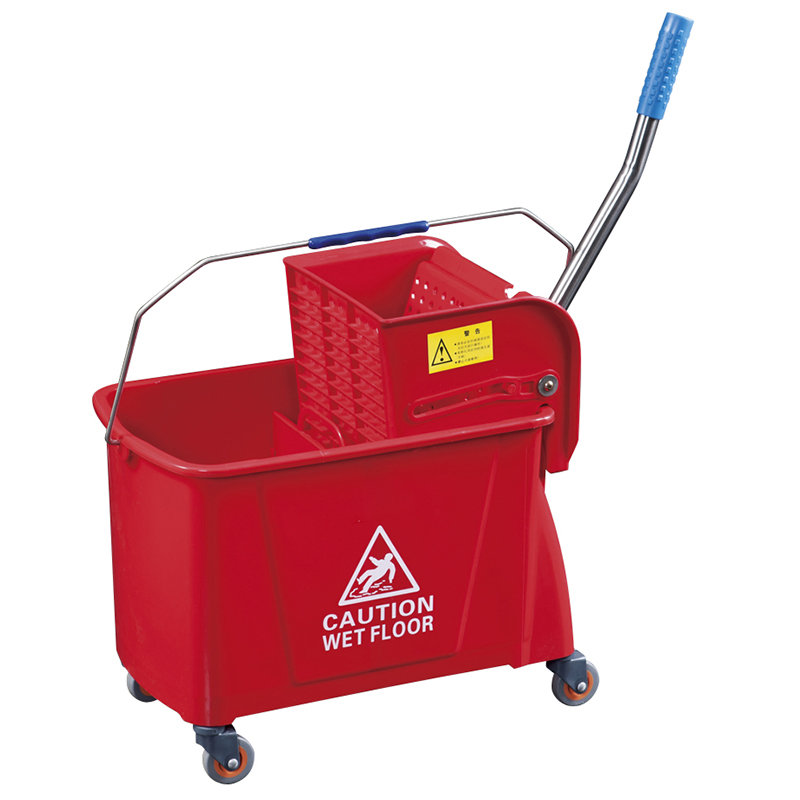 Commercial Hotel Plastic Down Press Single Mop Bucket with Wringer