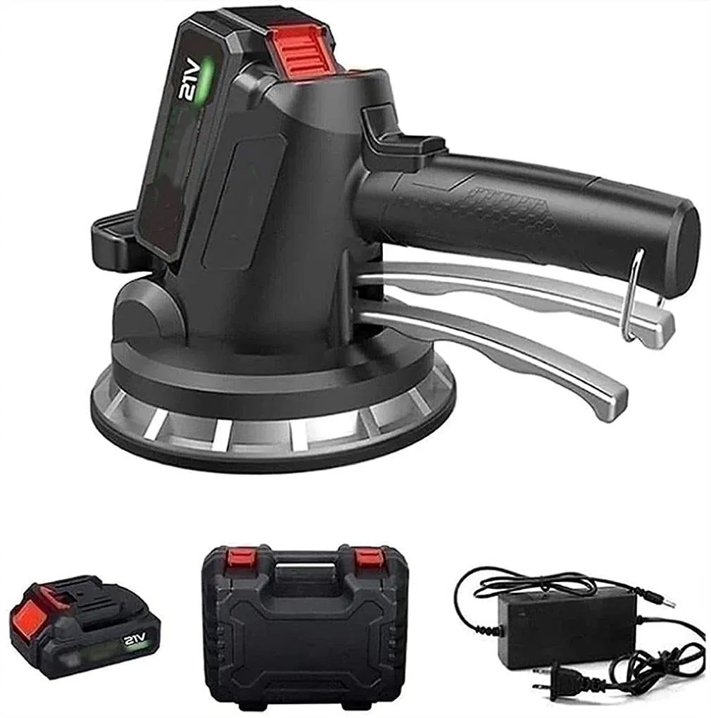Cordless Tile Vibration Tool 21V Max Battery Portable Tiler Vibration Leveling Machine with 6 Adjustable Speed with Suction Cup
