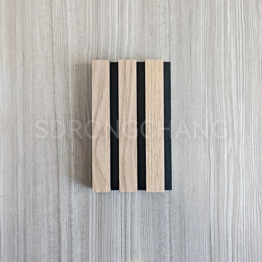 Acoustic Foam Board Panels Soundproof Polyester Acoustic Slat Vaneer Wall Decor Panels