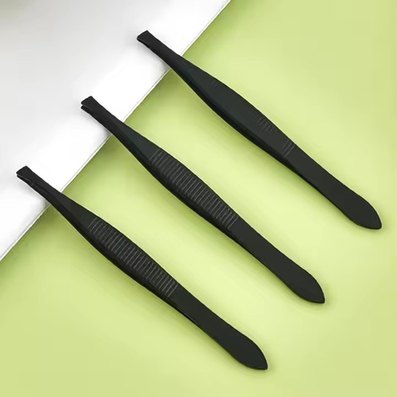 Slant Stainless Steel Men's Eyebrows Beard Mustache Facial Ingrown Hair Remover Tweezers