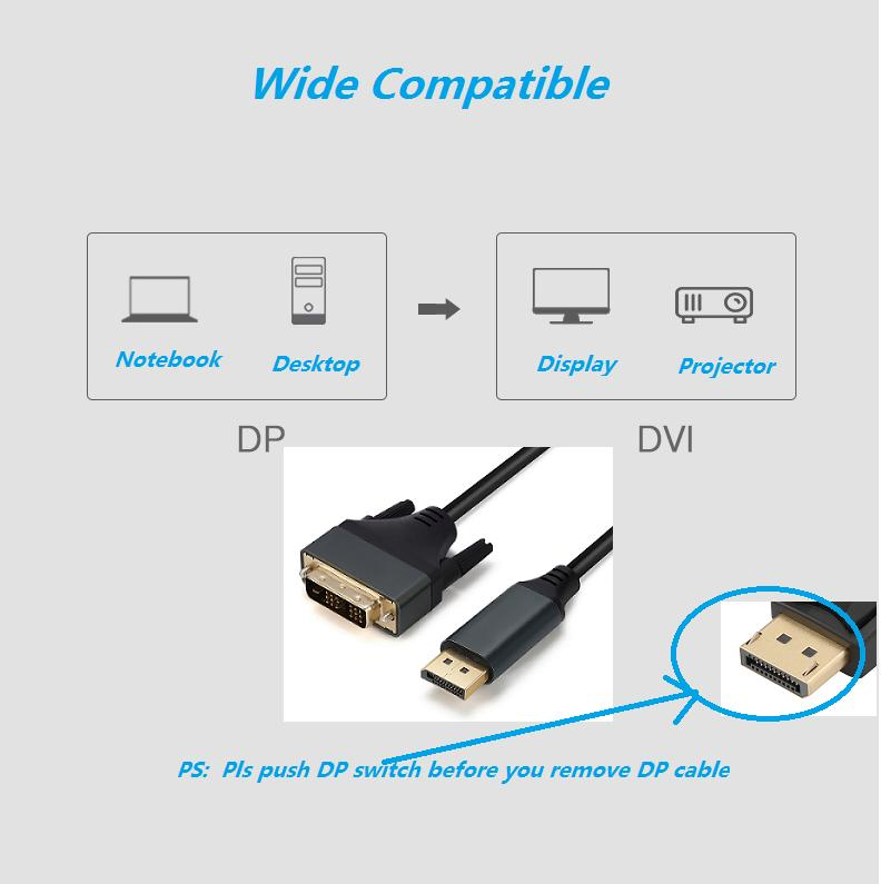 Premium Displayport to DVI Cable for Full HD 1080P