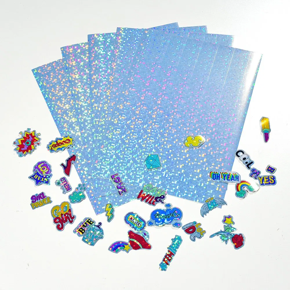 China Wholesale Printable Holographic Adhesive Label Sticker Waterproof A4 Sheet Inkjet Vinyl Sticker Paper for Laser & Inkjet Printer Bubble Pattern
