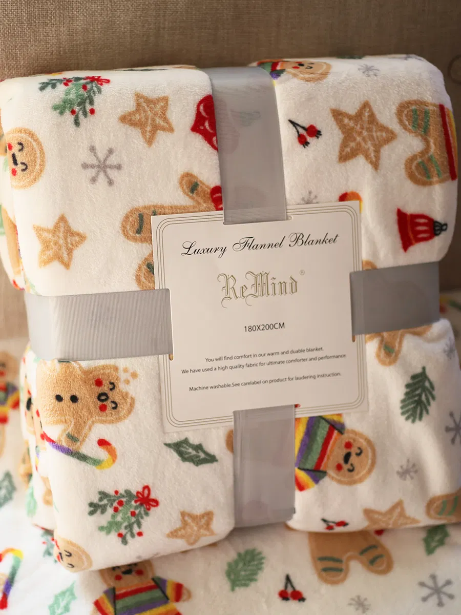 Plaid Unisex Microfibre Super Soft Coral Flannel Fleece Polyester Antipilling Print Air Conditioning Travel Promotion Picnic Blanket