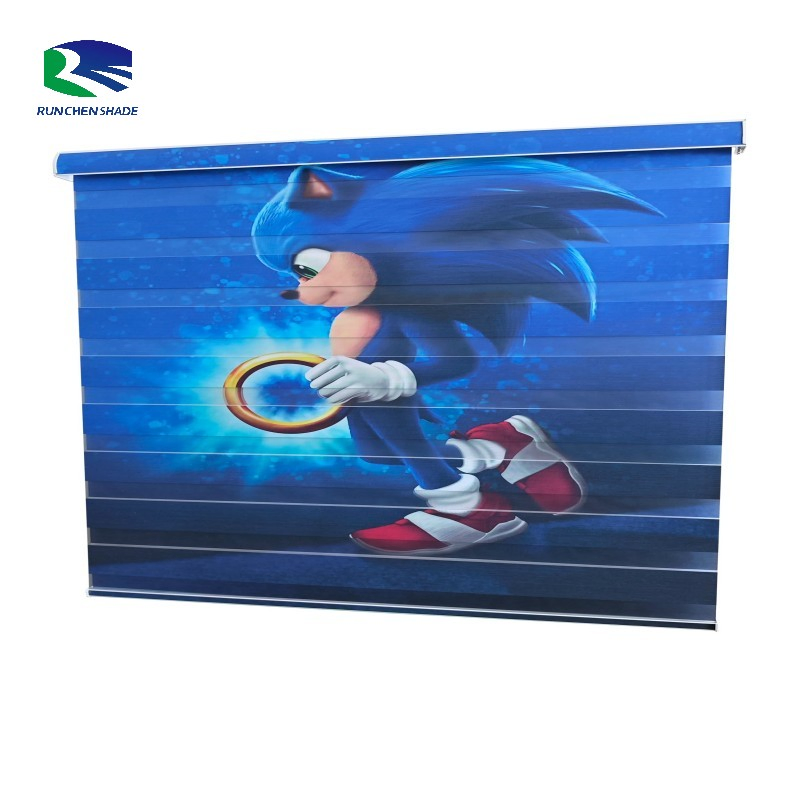 2025 Well Home Center Double Dual Sheer Flower Printed Scenery Smart Zebra Printed Window Blinds