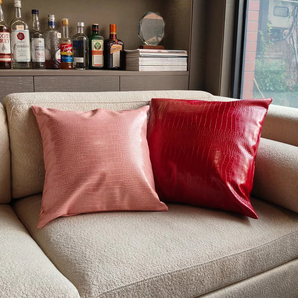 18 Inch Red Crocodile Pillow Case for Sofa Home Hotel
