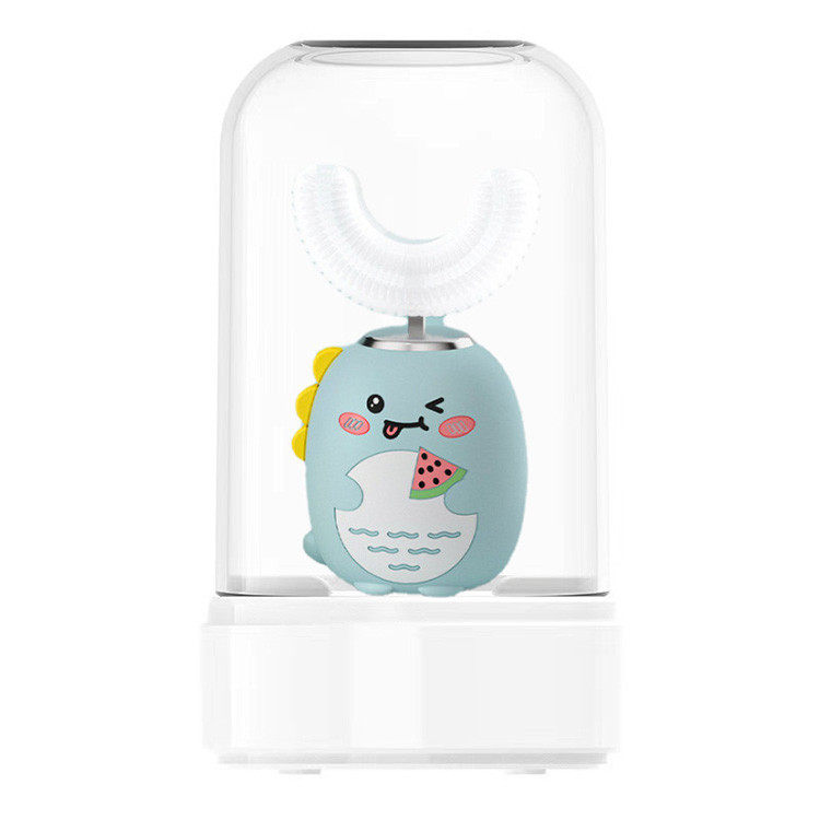 OEM 3 Modes 360 Degrees Silicone Tooth Brush Children U Shape Cartoon Kids Electric Toothbrush