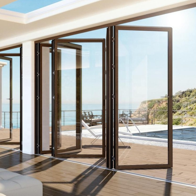 Internal Aluminium Bi Fold Folding Balcony Patio Doors Aluminum Vertical Folding Door