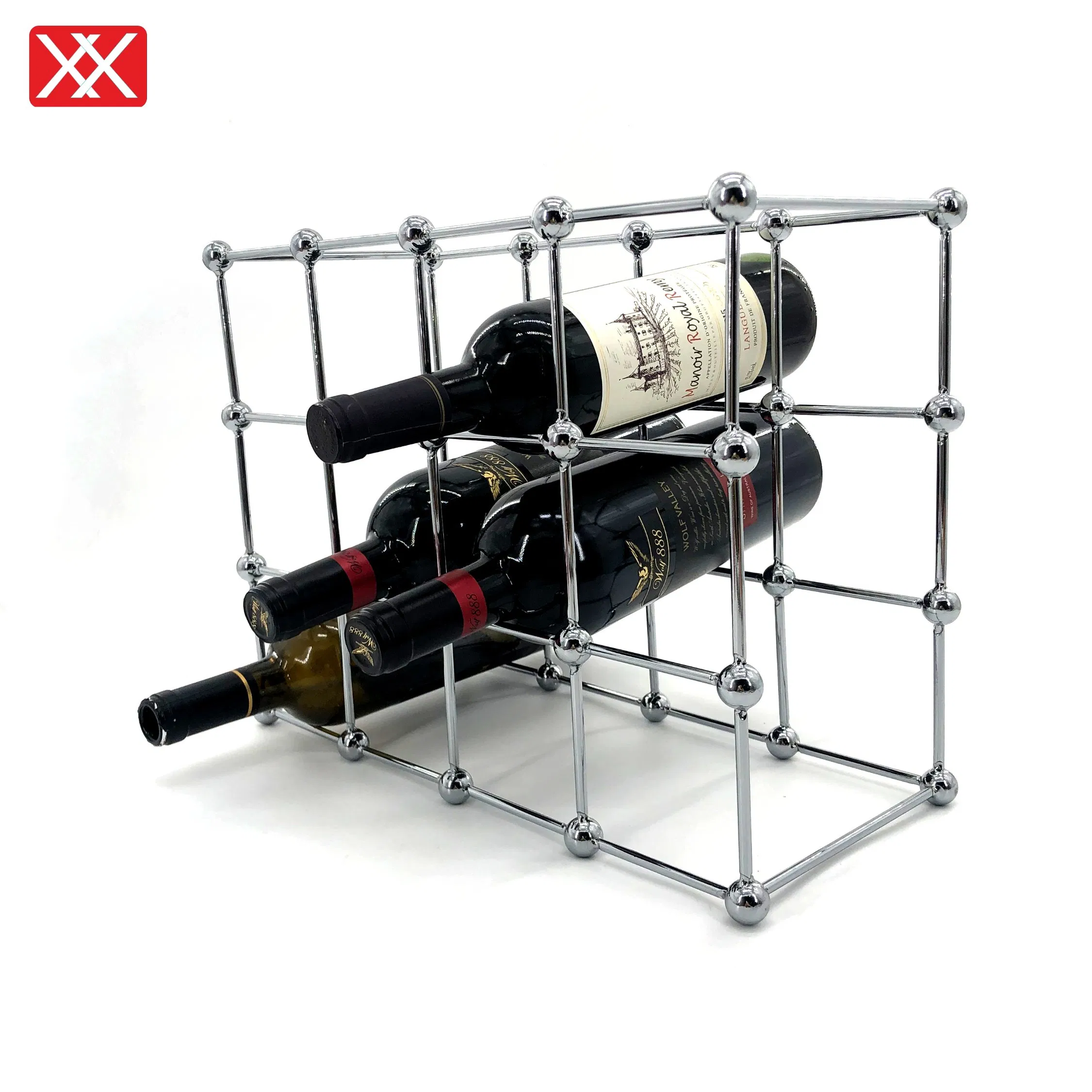 Low Price Good Quality Glass Hanging Bottle Rack Ribbon Floating Iron Floor Standing Bambus Metal Wholesale Wine Bottle Holder