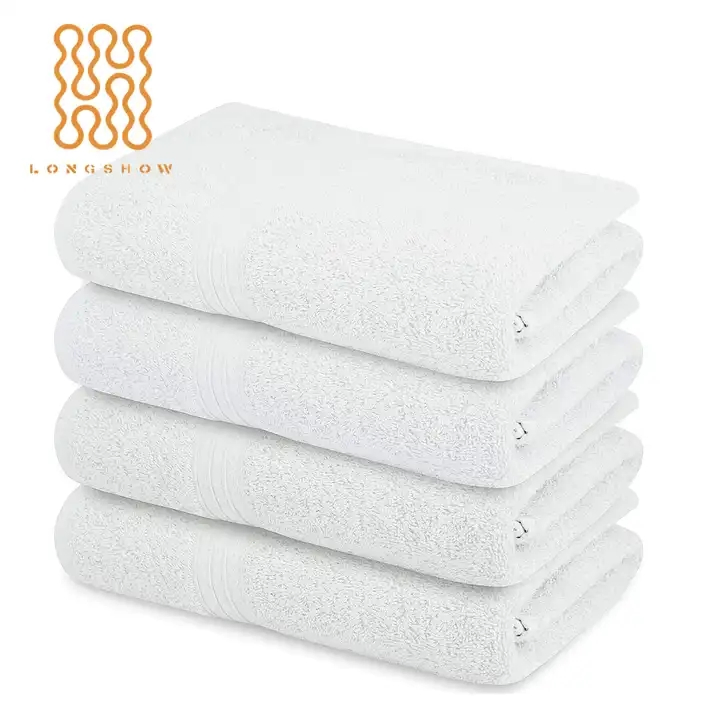 Wholesale Hospitality Customized White Combed Cotton Hotel Bath Towel